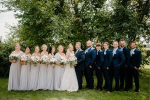 Bridal party posing