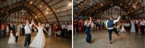 Bride's first dance with dad and groom's first dance with mom